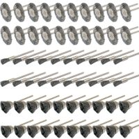 60PC Steel Wire Wheel Brushes Set Kit Accessories for Dremel Rotary Tools