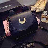 Summer Sailor Moon Ladies Handbag Black Luna Cat Shape Chain Shoulder Bag PU Leather Women Messenger Crossbody Small Bag A922