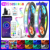 Wifi แถบไฟ LED,WiFi APP ควบคุม5M/10M/15M/25M/30M แถบไฟ LED สมาร์ท,ไฟ LED RGB 5050สีซิงค์ดนตรีได้16ล้านสีพร้อมรีโมทอ