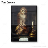 Goodstore Vintage Vanitas With Owl Memento Mori Canvas Print - Antique Dart For Home Decor