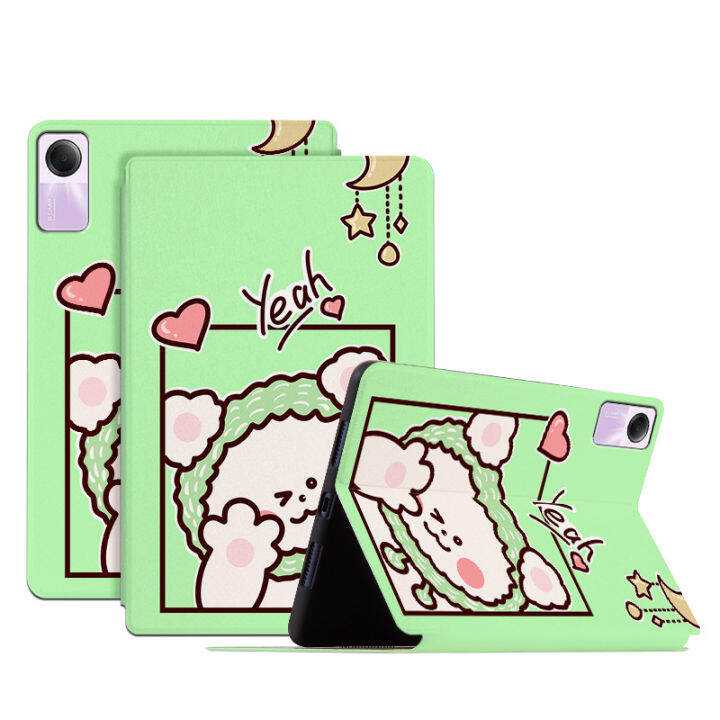 แผ่น-xiaomi-redmi-เคส-se-11-0-2023รูปแบบน่ารัก-casing-tablet-สีแดง-mi-pad-se-11-0นิ้วเคสระบายความร้อน2023และกันเหงื่อเคสตั้งได้ฝาพับหนัง