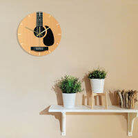 Acoustic Guitar Decorative Wall Clock Music Instrument Minimalist Home Decor Silent Wall Watch Musician Studio Guitarist Gift