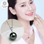 Viviann Brand natural black pearl Silver necklace fashion natural pearl