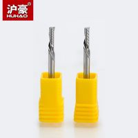 HUHAO 2pcs / lot Shank 3.175mm Left Spiral Milling Cutter 1 Flute Router Bit Carbide CNC End Mill เครื่องมือ อุปกรณ์เสริม