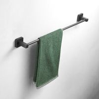 Bathroom Wall Mounted Towel Single Bar Towel Rack Black 40-50cm Towel Holder Bathroom Hradware Accessories