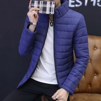 [COD] 2021 winter new Korean version of cotton-padded stand-up collar mens jacket slim-fit thickened mid-length clothes tide