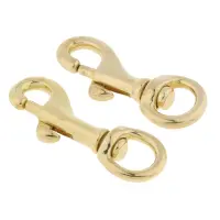 WBLight 2 Pieces Brass Swivel Trigger Clip Lobster Clasp Keychain Snap Hooks - S &amp; M