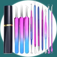 【cw】 10 Piece Acne Blackhead Removal Tools Set Color Needle Cell Cartridge Clip Face