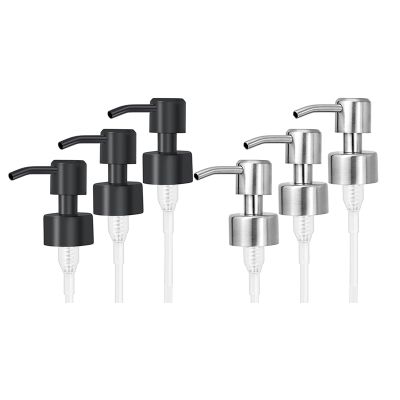 6Pcs Stainless Steel Liquid Soap Dispenser Pump Replacement with Thread for Standard 28/400 Neck Size Nozzle &amp; Tube