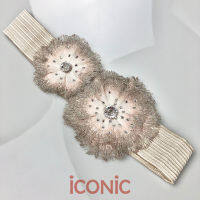 iCONiC PAPYRUS CRYTALS BELT #2837 เข็มขัดผ้า ดอกไม้ปัก คริสตัล ปรับขนาดเอวได้ เข็มขัด เข็มขัดผญ เข็มขัดแฟชั่น เข็มขัดออกงาน เข็มขัดดอกไม้