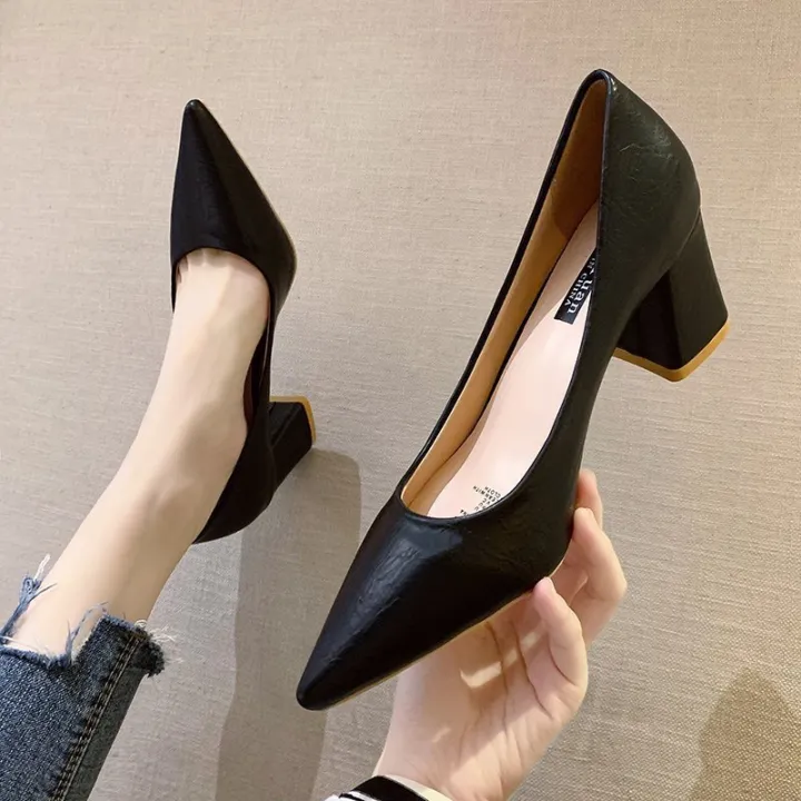 VOGUEBIBLEรองเท้าส้นสูงสำหรับผู้หญิง,รองเท้าหัวแหลมสไตล์เกาหลีแฟชั่นสองแบบสวมใส่ใหม่ปี2021