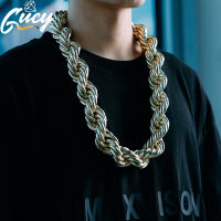 GUCY Fashion 30MM Big Rope Chain Stainless Steel Necklace Hip Hop Jewelry For Mens Party Gift