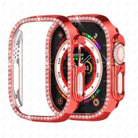 Diamond Cover Case For Apple watch band Ultra 49mm 45mm 41mm 44mm 40mm 42mm 38mm bumper Protector iWatch series 3 4 5 6 SE 7 8