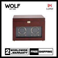 กล่องหมุน กล่องนาฬิกา WOLF1834 รุ่น SAVOY DOUBLE WINDER WITH STORAGE (BURLWOOD)