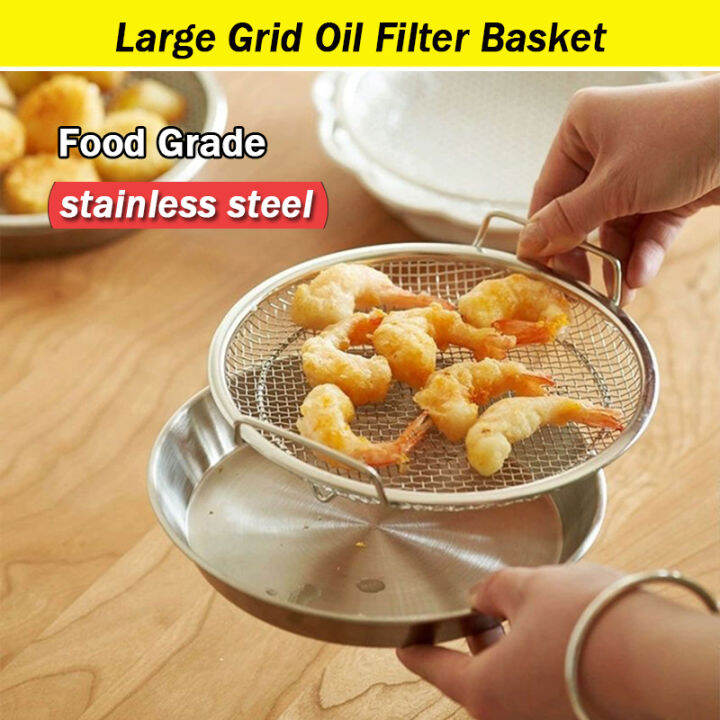 Kitchen Stainless Steel Frying Oil Strainer Oil Leaking Mesh Fryer Oil