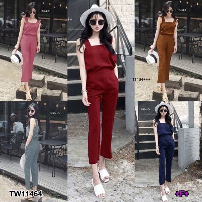 TW11464 Set 2 ชิ้น เสื้อสายเดี่ยวผ่าหลัง + กางเกงขายาว (ชายTW11711)