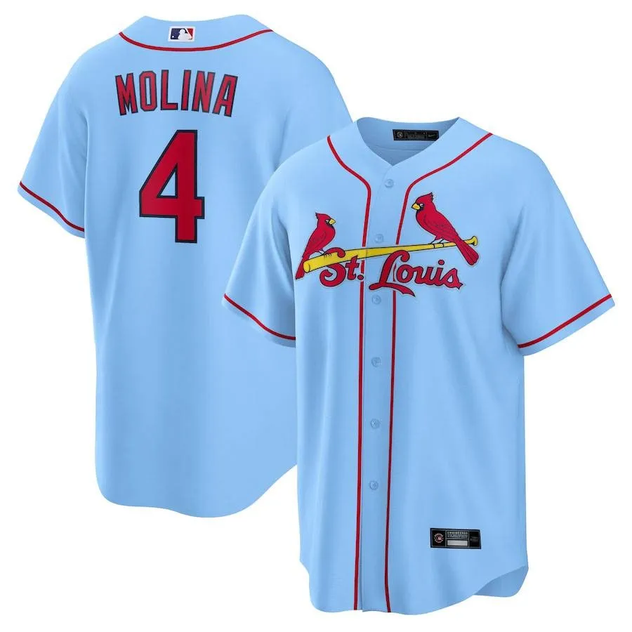 YB2 MLB St Louis Cardinals Baseball Jersey Shirts No.4 Molina Cardigan  Jersey Unisex Player Version NEW