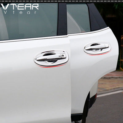 Vtear สำหรับ Nissan XTrail X-TRAIL 2014-2021 8Pcs ที่จับด้านนอกกรอบที่จับประตูรถชามโครเมี่ยมจัดแต่งทรงผมตกแต่งอุปกรณ์เสริม