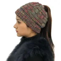 [COD] 2020 European and ebay outdoor warm pullover hat without label ladies ponytail woolen