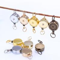 Retro Zinc Alloy Retractable Badge Reel Key Chain Organizer Badge Holder Accessories ID Card Holder Clip School Office Supplies