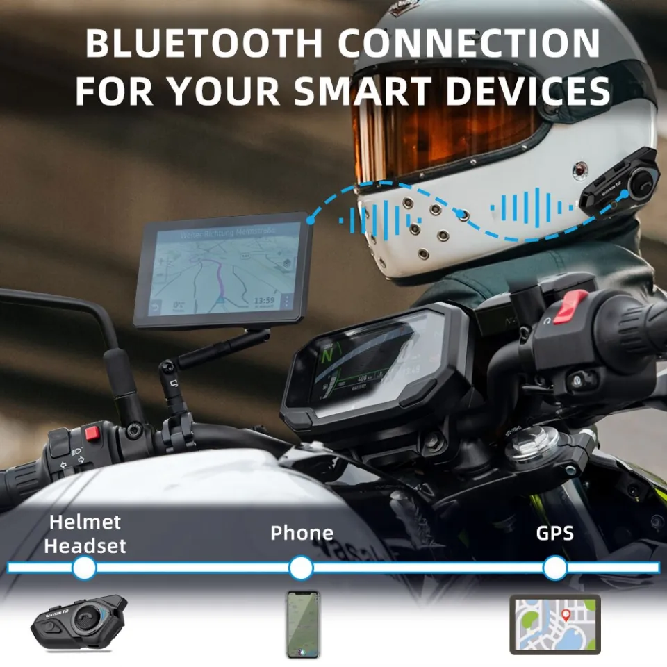 WAYXIN T2 Motorcycle Intercom 2Rider Helmet Headset Motorcycle Intercom Moto  Bluetooth Headset Front And Rear seat