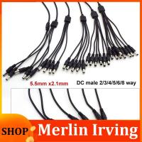 Merlin Irving Shop 1 Female to 2 3 4 5 6 8 way Male DC connector Power Supply Splitter Plug adapter Cable cord 5.5x2.1mm for Led strip light cctv c