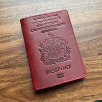 Retro Genuine Leather British Passport Cover Travel Passport Case Men Retro Cover on The Passport Card Holders