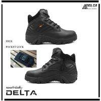 DELTA BLACK รองเท้าทำงานตำรวจทหารในเครื่องแบบ พื้นแน่น หนังพียูพรีเมี่ยมไม่แตกลาย สินค้าคุณภาพ แบบเดียวกับทหารอเมริกาใช้ รับประกันสินค้า