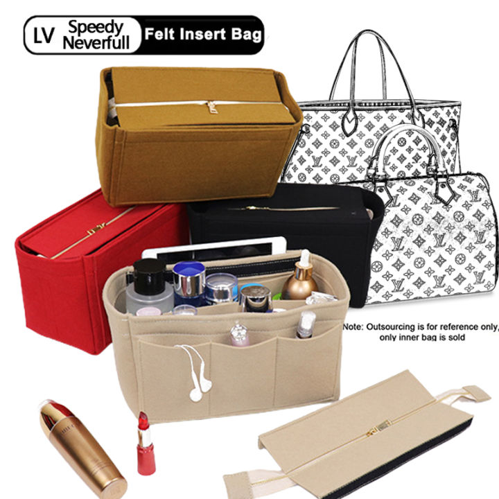 fit-lv-speedy-25-30-35-neverfull-mm-gm-กระเป๋าสักหลาดใส่ของแต่งหน้าออแกไนเซอร์ท่องเที่ยวภายในกระเป๋าเครื่องสำอางแบบพกพา