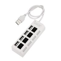 【Booming】 Gadget Lab Bd อะแดปเตอร์4พอร์ต USB 2.0 Hub สวิตช์เปิด/ปิด + สายอะแดปเตอร์ไฟ DC สำหรับแล็ปท็อปพีซี L922 #2