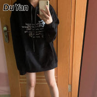 Du Yan เสื้อกันหนาวมีฮู้ดผู้หญิง,ใหม่ฤดูใบไม้ร่วงทรงหลวมเสื้อกันหนาวมีฮู้ดเสื้อกันหนาวมีฮูดพิมพ์ลาย