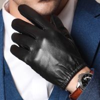 Mens 100 Real Leather Goat Skin shrink Wrist Police Tactical Short GLOVES Touch Screen Gloves