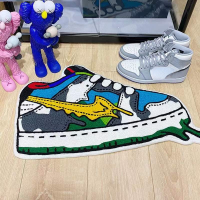 Sneaker Car Popular Fashion Rugs Living Room Decoration Bedroom Parlor Children Room Area Rug Mat Soft Flannel Rug and Car