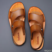 2022 New Summer Men Sandals Holiday Outdoor Leather Beach Sandals Flat Non-slip Soft Casual Male Footwear Travel Slippers House Slippers