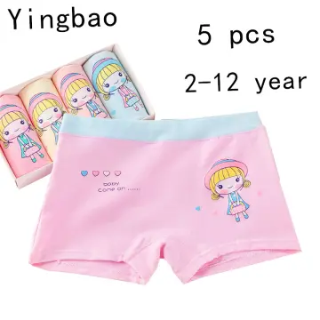 Cheap Cartoon Printed Kawaii Panties Boxer Kids Girls Cute Cotton