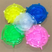 【hot】 6PCS Silicone Cover Stretch Lids Reusable Airtight Food Wrap Covers Keeping Bowl Stretchy Cookware !