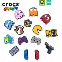 cross jibbitz charms PAC-MAN 5 แพ็ค เกมการ์ตูน รองเท้า ดอกไม้ หัวเข็มขัดตกแต่ง