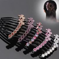 New acrylic hairbrush fashion hair accessories for elegant ladies Rhinestone bow headwear