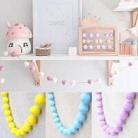 【CW】 Colorful Felt String Ornament Pompom Pendant Garland Room Hair Hanging Decoration