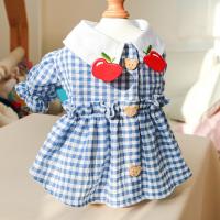 Chic Dog Dress Blue Puppy Dress Tear-resistant Soft-touching Apples Collar Pet Skirt Dresses