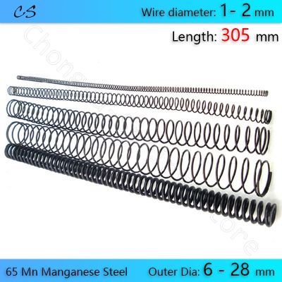 305mm Compression Spring 65 Mn Manganese Steel Pressure Spring Wire Dia 1 1.2 1.4 1.5 1.6 1.8 2mm Outer Dia 6 7 8 9 - 28mm Electrical Connectors