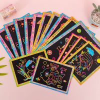 5pcs/lot Child Kids Magic Scratch Art Doodle Pad Painting Cards Toys Early Educational Learning Drawing Toys ZLL Flash Cards Flash Cards