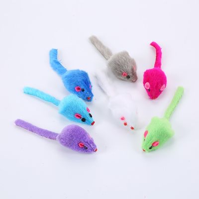 1PCS False Mouse Cat Toy Cat Long-haired Tail Mice With Sound Rattling Soft Real Rabbit Fur Sound Squeaky Toy For Cats Dogs