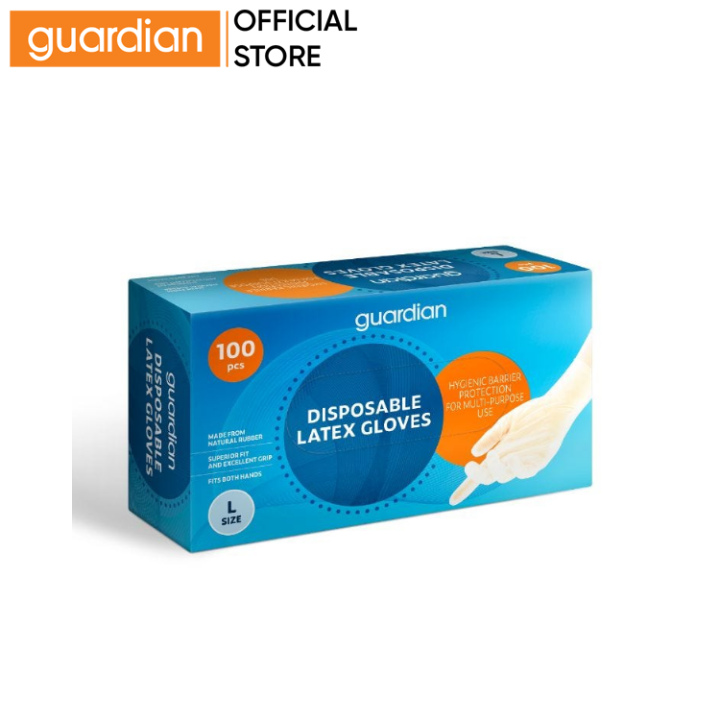 Guardian Latex Gloves L 100's Lazada