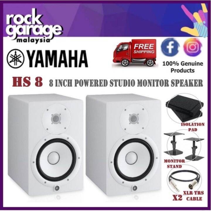 Yamaha HS8 8 Inch Powered Studio Monitor Speaker With Speaker Stand ...