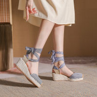 2022 Fashion Sandals Women Summer Shoes Sweet Ladies Flat Platform Shoes nd Woman Wedges Soft Cloth Wedge Heel 7cm A4273