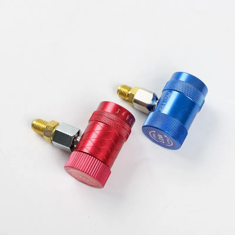 Freon R1234YF/R134A Auto Car Quick Coupler Connector Brass Adapters Air  Conditioning Refrigerant Adjustable AC Manifold Gauge