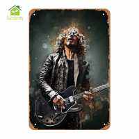 ป้ายดีบุกโลหะโบราณป้ายทะเบียน Chris Cornell สำหรับภาพวาดเหล็กตกแต่งผับบาร์