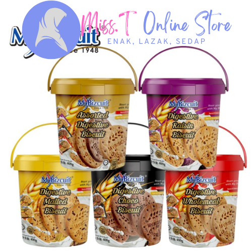 [MT] Mybizcuit Digestive Biscuit (Jar) 400gm (WholeMeal/Malted/Raisin ...