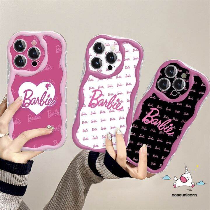 เคสนิ่มสีชมพูสำหรับ-oppo-a17-a76-a57-a55-a12-a16-a5s-a77-a31-a7-a15s-a74-a96-a3s-a53-a54s-a1k-a95-a52-a16e-การ์ตูนน่ารักลายบาร์บี้-a17k